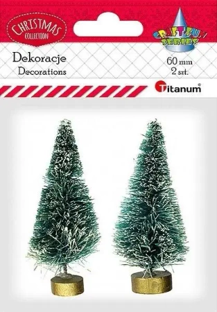 Drzewka plastikowe choinki z podstawką 2szt - Titanum