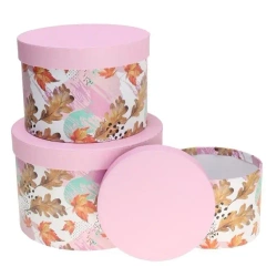 Pudełko Flower Box 3szt różowy ROZETTE