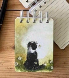 Kołonotes A7 SSN36 Pies Border collie i stokrotki - Alex Clark