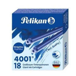 Naboje atramentowe długie 18szt niebieski - PELIKAN