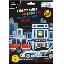 Wydrapywanka z kolorowanką 2w1 Pojazdy KIDEA - DERFORM
