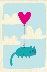 Drewniana kartka Walentynkowa - Love is in the air - Milin