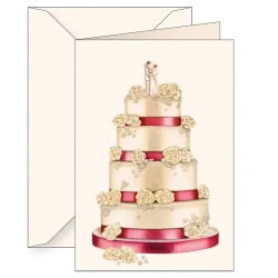 Karnet B6 + koperta 5823 Ślub tort Para Młoda - Tassotti