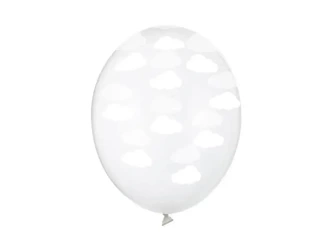 Balony Chmurki Crystal Clear 30cm 6szt - PartyDeco