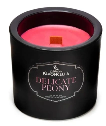 Świeczka sojowa Delicate Peony czarna 170g - Pavoncella