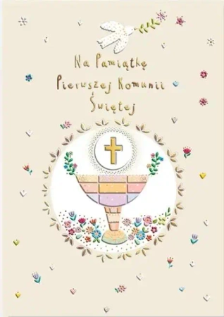 Karnet A5 Komunia. Kielich w kółku - Henry