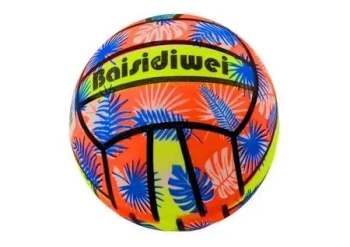 Piłka gumowa jaskrawa we wzorki 24cm - Leantoys