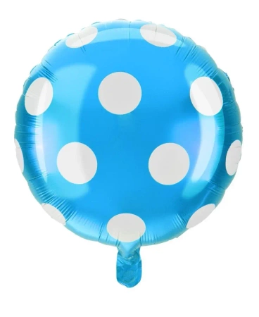 Balon foliowy kropki niebieski - Arpex