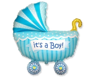 Balon foliowy 61cm Wózek dla chłopca - Godan
