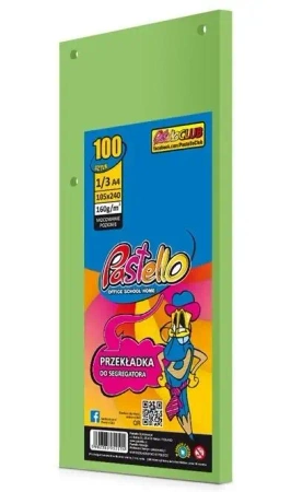 Przekładka do segregatora 1/3 A4 100K IT130 ziel - Alfa Pastello