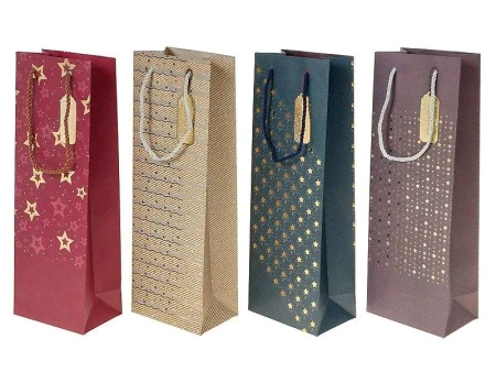 Torebka prezentowa na butelkę 35x12x9cm BN MIX - ADAR