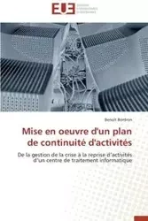Mise en oeuvre d'un plan de continuité d'activités - BORDRON-B
