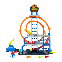 HOT WHEELS CITY ZESTAW MEGA GARAŻ PARKING Gigapętla + autko, helikopter