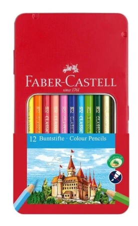 Kredki ołówkowe Zamek 12szt metal opak - Faber Castell