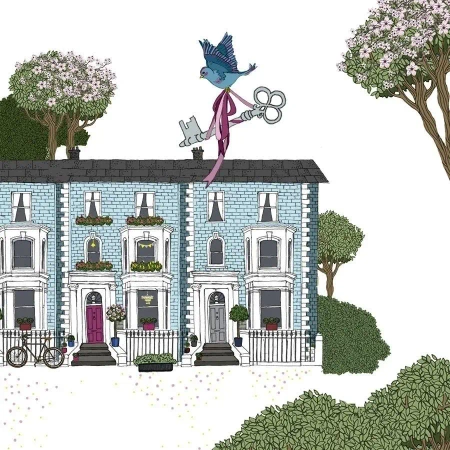 Karnet Swarovski kwadrat CL2412 Niebieski dom - Clear Creations