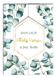 Karnet A5 z bilecikiem Ślub Eukaliptus - Henry