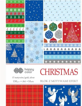 Blok A4/10 z motywami Święta 2 150g HAPPY COLOR - GDD