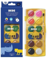 Farby akwarelowe 12 kolorów Bebe Kids - INTERDRUK