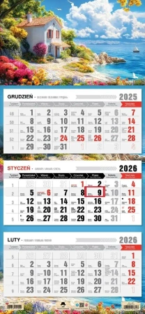 Kalendarz 2026 trójdzielny płaska główka romantico - Pan Kalendarzyk