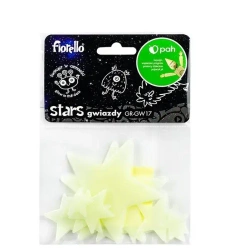 Ozdoby fluorescencyjne Gwiazdki mix 12szt - Fiorello