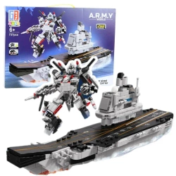 Klocki konstrukcyjne Lotniskowiec robot 2w1 737el - Leantoys