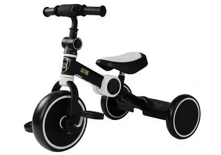 Rower trójkołowy czarno biały - Leantoys