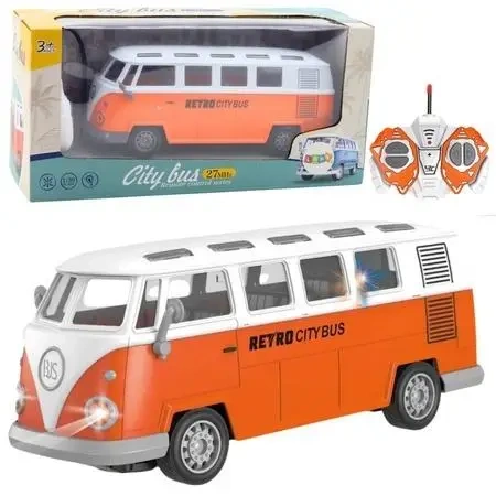 Autobus retro RC ze światłem 1:30 - Leantoys