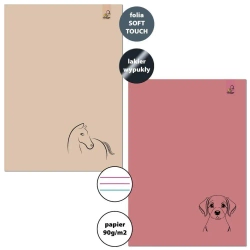 Zeszyt A4/32K 3-linie kolor 90g Koń Pies (6szt) - Bee-bee