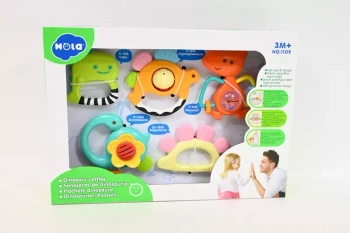 Zestaw grzechotek z gryzakiem Dinozaury - Hola