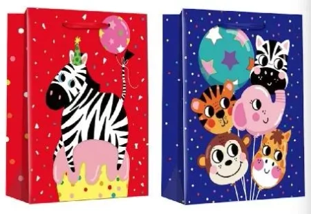 Torebka prezentowa L Zwierzaki szerokie dno