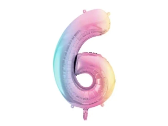 Balon foliowy 6 pastelowy tęczowy 86cm - PartyDeco