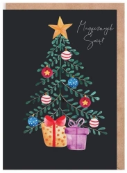 Kartka Boże Narodzenie Choinka czarna, eko K131 - Cardie