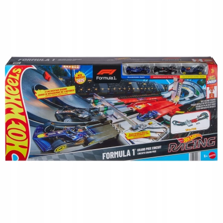 HOT WHEELS RACING FORMUŁA 1 GRAND PRIX CIRCUIT zestaw torów + 3 autka