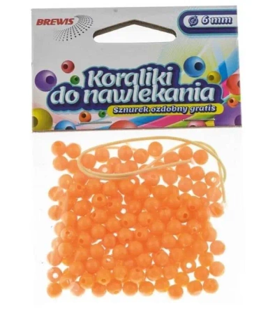 Koraliki do nawlekania złote + sznurek 6mm 16g - Brewis