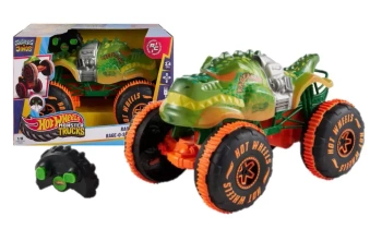 Hot Wheels Monster Trucks Rc Rageasaur Pojazd Zdalnie Sterowany Zabawka W Skali 1 15 z Oponami Grip Action Do Jazdy Po Różnorodnych Powierzchniach
