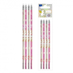 Ołówek z gumką HB Unicorn 4szt - STARPAK