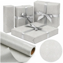 Papier ozdobny Srebrny Liść X-Strong 57cmx25m - PaperHit