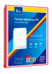 Teczka ofertowa A4 PP + 20 koszulek czerwona - Tetis