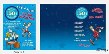 Karnet Party naklejany B6+koperta Urodziny 50 wz02 - Stamp