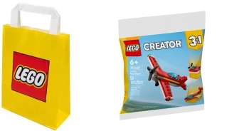 2W1 LEGO(R) CREATOR 30669 KULTOWY CZERWONY SAMOLOT+ LEGO TORBA MAŁA