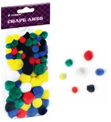 Pompony kolorowe mix 78szt - Fandy