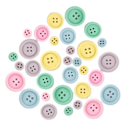 Guziki drewniane pastelowe 30szt - Dalprint