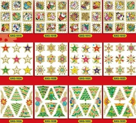 Naklejki z brokatem 11,5x11,5cm MIX - Brewis