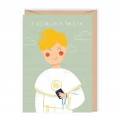 Kartka komunijna Chłopiec
