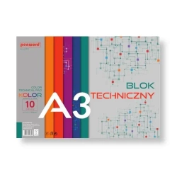 Blok techniczny A3 Premium kolor 180g 10 arkuszy - Penword