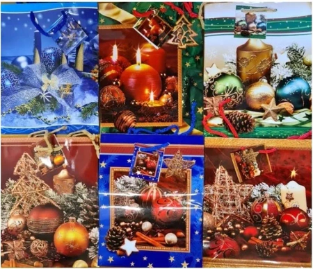 Torebka ozdobna Boże Narodzenie PL-2 mała Stroiki - Panorama