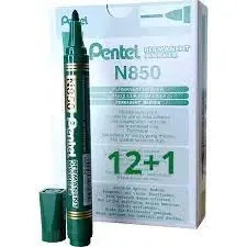 Marker permanentny okrągły Pentel N850-d zielony pudełko A 12