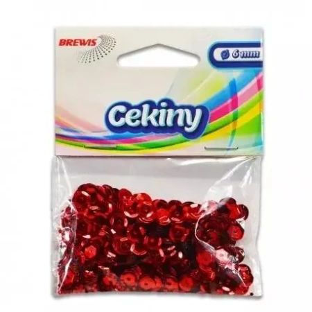 Cekiny błyszczące B 120 czerwony - Brewis
