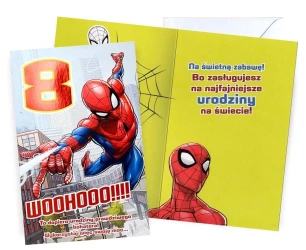 Karnet Urodziny 8 Spider-Man - Kukartka