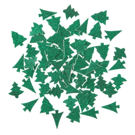 Brokatowe naklejki pianki choinki 65szt - Dalprint dpCraft